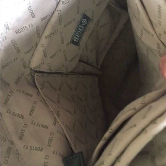 Roots Large Beige Brown Tote faux leather Shoulder Bag - Picture 13 of 14